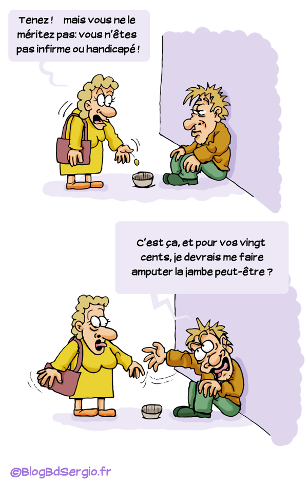 Strip bd: Blague sur SDF