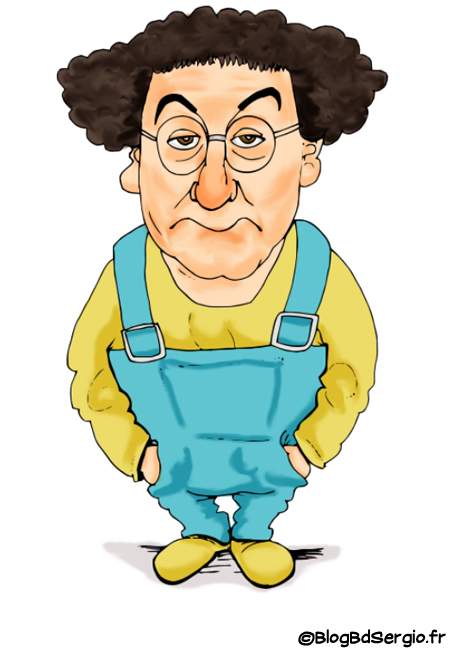 Caricature de Coluche