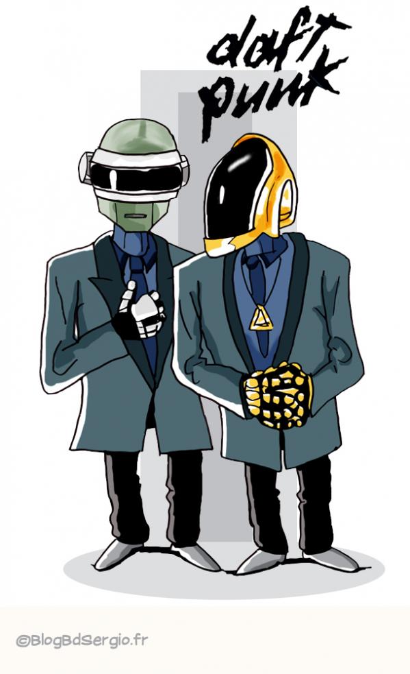 Caricature des Daft punk