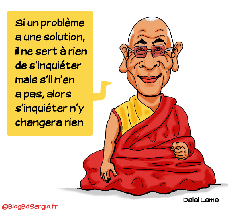 Caricature Dalai lama