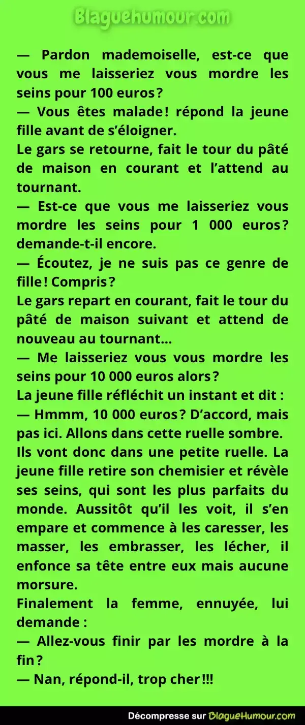Mordre les seins pour 10 000 euros