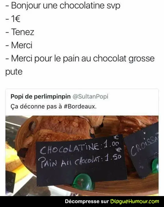 Pain au chocolat ou chocolatine (suite)