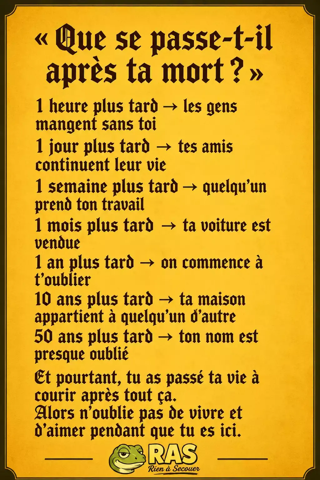 Que se passe-t-il après ta mort ?